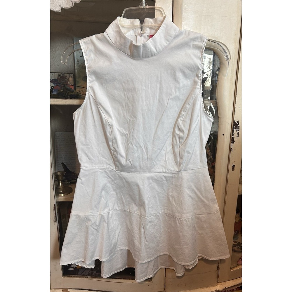Catherine Malandrino Mock Neck Women's White Size S 80% Cotton